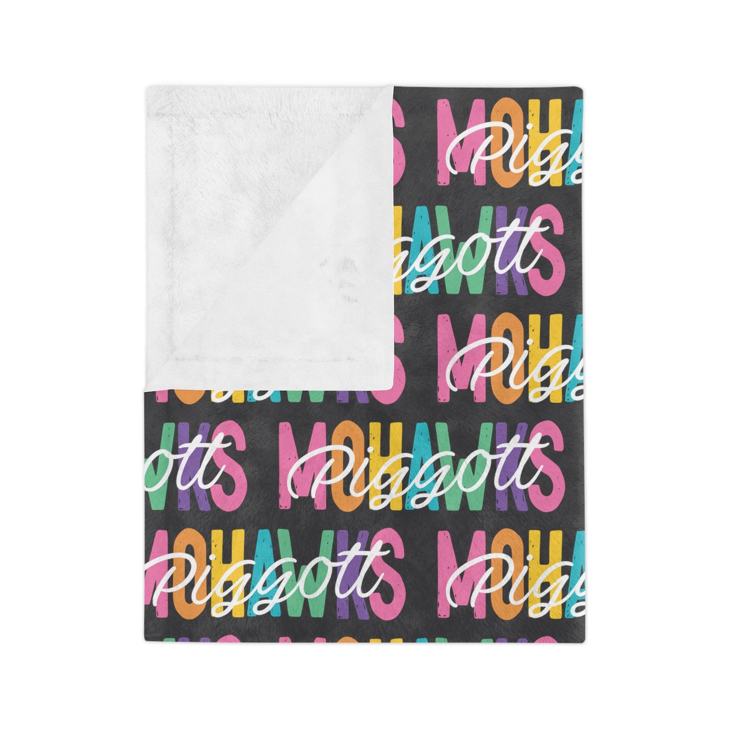 Piggott Mohawks Rainbow Letters Blanket