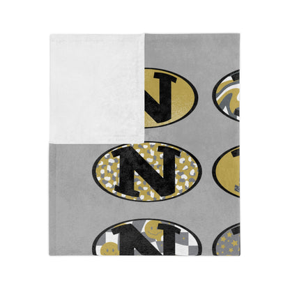 Nettleton Raiders Patterned Logo Minky Blanket