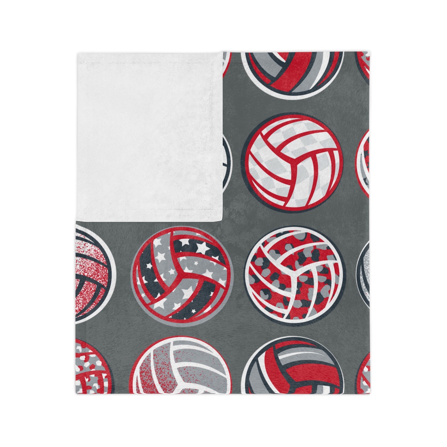 Red and Black Volleyball Minky Blanket