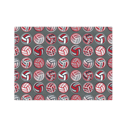 Red and Black Volleyball Minky Blanket