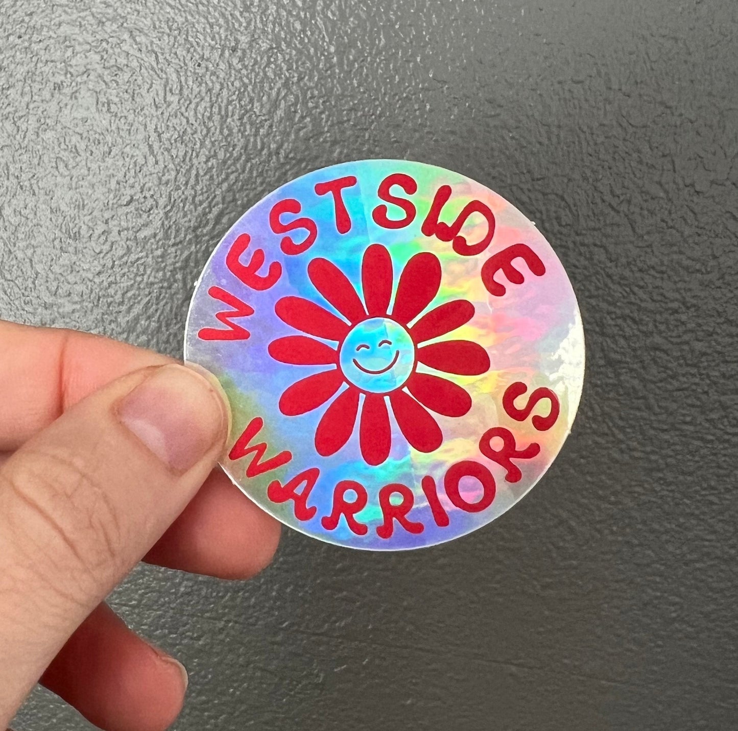 Westside Warriors Smiley Holographic Sticker