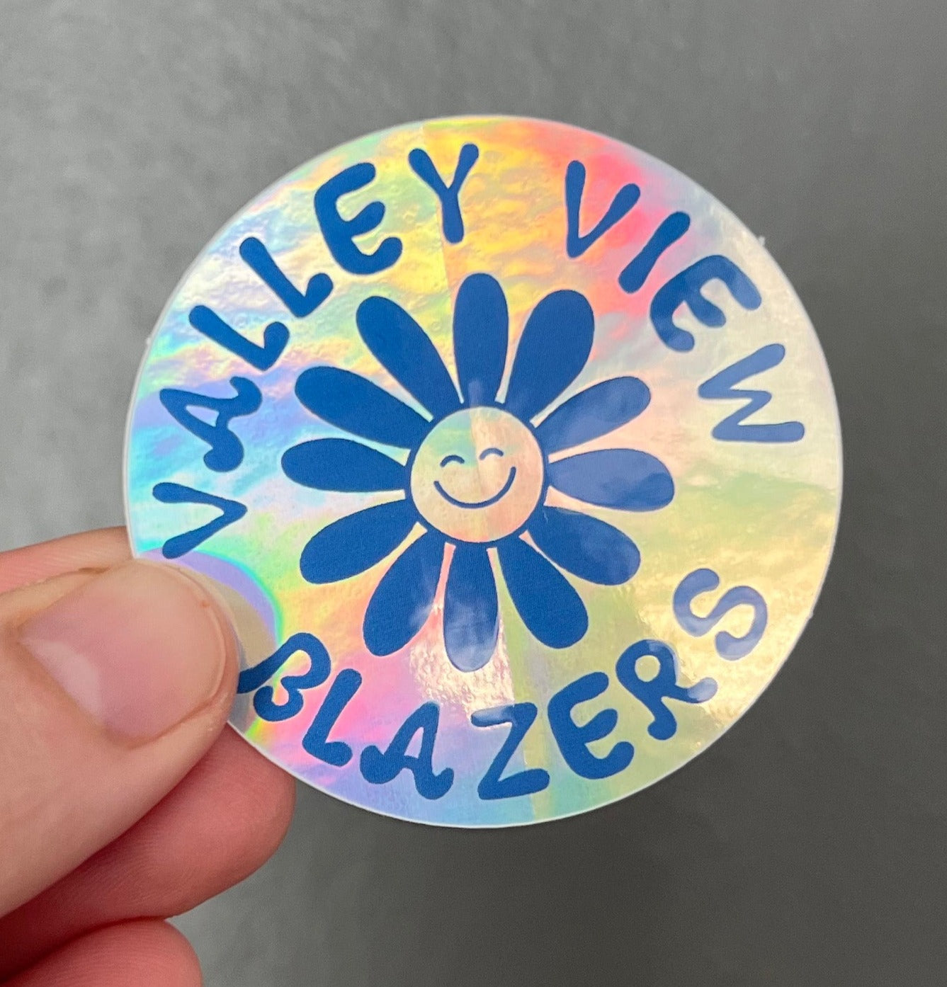 Valley View Blazers Smiley Holographic Sticker