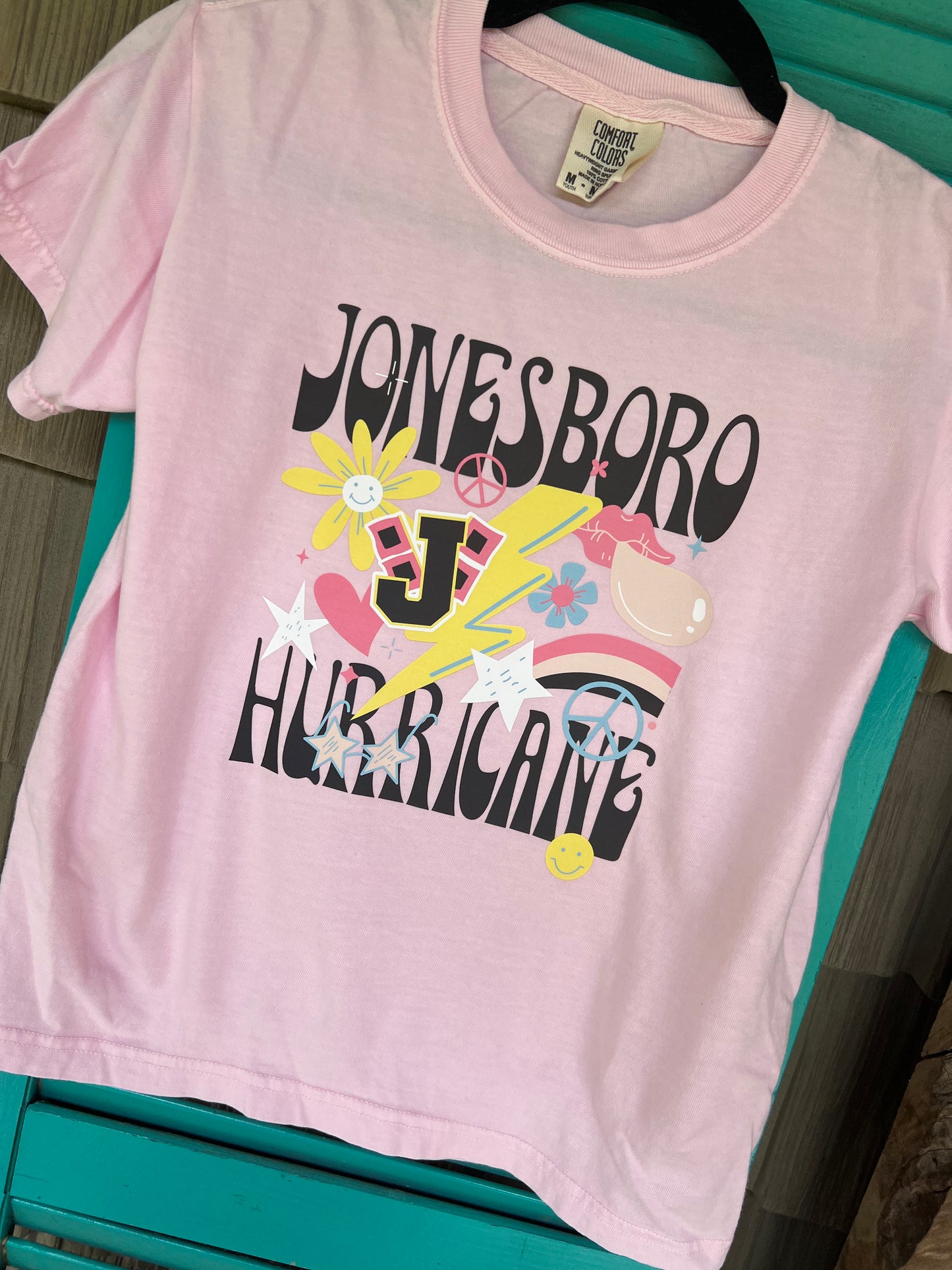 Jonesboro Hurricane Groovy Graphic Tee - Blossom Comfort Colors