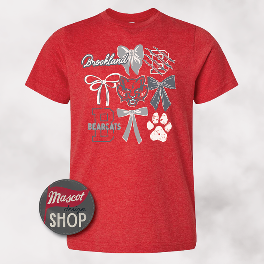 Brookland Bearcats Coquette Bows T-shirt - Vintage Red