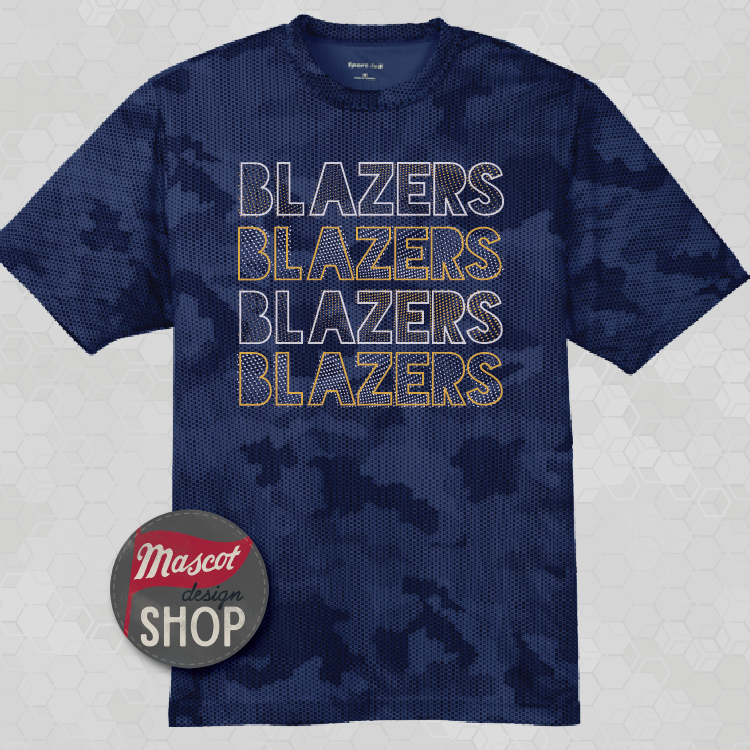 Blazers Mascot Dot Moisture Wicking Shirt - Royal Camohex