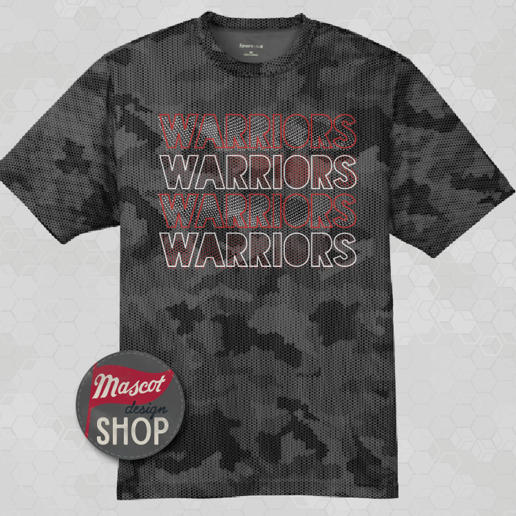 Warriors Mascot Dot Moisture Wicking Shirt - Grey Camohex