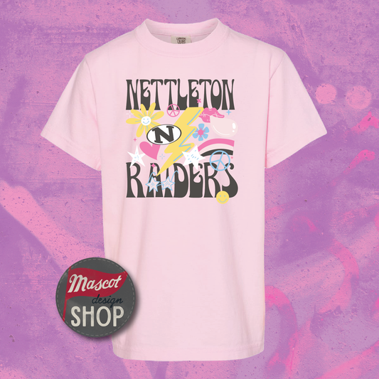 Nettleton Raiders Groovy Graphic Tee - Blossom Comfort Colors