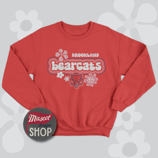 Brookland Groovy Bearcats Red Sweatshirt