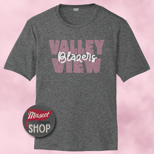 Valley View Blazers Wavy Moisture Wicking Shirt - Iron Grey Heather